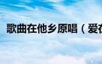 歌曲在他乡原唱（爱在他乡 谭晶演唱歌曲）