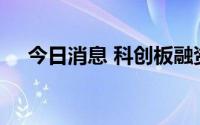 今日消息 科创板融资余额减少4.12亿元