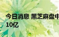 今日消息 黑芝麻盘中上演地天板， 成交额近10亿