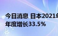 今日消息 日本2021年度全行业经常利润较上年度增长33.5%