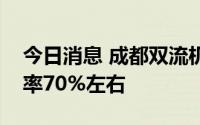 今日消息 成都双流机场、天府机场航班取消率70%左右