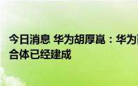 今日消息 华为胡厚崑：华为面向遥感、多模态两个产业的联合体已经建成
