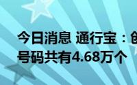 今日消息 通行宝：创业板IPO网上发行中签号码共有4.68万个