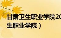 甘肃卫生职业学院2022录取分数线（甘肃卫生职业学院）