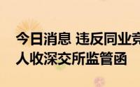 今日消息 违反同业竞争承诺，鼎龙文化实控人收深交所监管函