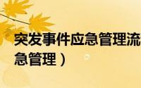 突发事件应急管理流程4个阶段（突发事件应急管理）