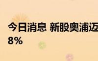 今日消息 新股奥浦迈上市首日高开，现涨超58%