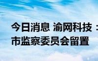 今日消息 渝网科技：独立董事蒋德嵩被北京市监察委员会留置