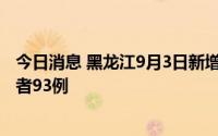 今日消息 黑龙江9月3日新增本土确诊病例4例、无症状感染者93例