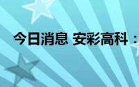 今日消息 安彩高科：聘任王路为副总经理