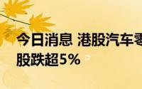 今日消息 港股汽车零售商板块跳水，中升控股跌超5%