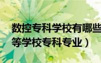 数控专科学校有哪些（数控技术 中国普通高等学校专科专业）