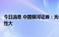 今日消息 中国银河证券：光伏行业持续高景气，设备环节弹性大