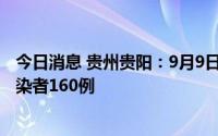 今日消息 贵州贵阳：9月9日12时至10日12时，新增阳性感染者160例