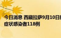 今日消息 西藏拉萨9月10日新增本土确诊病例10例、本土无症状感染者118例