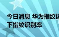 今日消息 华为指纹识别专利公布，可提高屏下指纹识别率