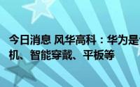 今日消息 风华高科：华为是公司客户，公司产品应用在其手机、智能穿戴、平板等