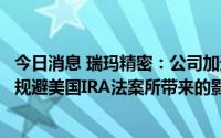 今日消息 瑞玛精密：公司加速全球化布局的发展战略或有望规避美国IRA法案所带来的影响