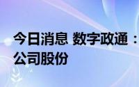 今日消息 数字政通：拟以5000万-1亿元回购公司股份