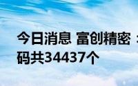 今日消息 富创精密：科创板IPO网上中签号码共34437个