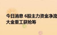 今日消息 6股主力资金净流入超亿元，五粮液、爱尔眼科、大金重工获抢筹