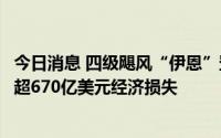 今日消息 四级飓风“伊恩”登陆美国佛罗里达州，或将造成超670亿美元经济损失
