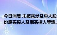 今日消息 未披露涉及重大股权变动协议安排等事项，金花股份原实控人及现实控人等遭上交所予以纪律处分