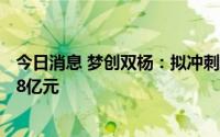 今日消息 梦创双杨：拟冲刺上交所主板IPO上市，预计募资8亿元