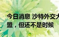 今日消息 沙特外交大臣：叙利亚可能重返阿盟，但还不是时候