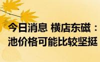今日消息 横店东磁：未来2-3个月TOPCon电池价格可能比较坚挺