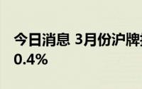 今日消息 3月份沪牌拍卖结果公布，中标率10.4%