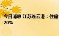 今日消息 江苏连云港：住房公积金贷款最高额度阶段性上调20%