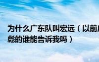 为什么广东队叫宏远（以前广东宏远足球队有个球员叫什么彪的谁能告诉我吗）