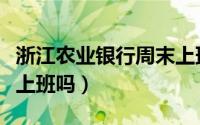 浙江农业银行周末上班吗（瑞安农业银行周末上班吗）