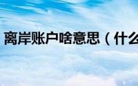 离岸账户啥意思（什么叫离岸账户简介介绍）