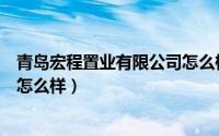 青岛宏程置业有限公司怎么样（青岛宏远置业集团有限公司怎么样）