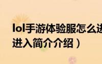 lol手游体验服怎么进（LOL体验服怎么才能进入简介介绍）