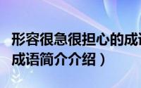 形容很急很担心的成语（表示很急切很担心的成语简介介绍）