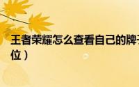 王者荣耀怎么查看自己的牌子（王者荣耀怎么查看自己的段位）