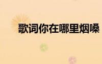 歌词你在哪里烟嗓（歌词你在思念谁）