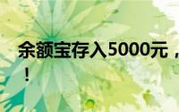 余额宝存入5000元，收益有多少？深度解析！
