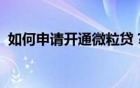 如何申请开通微粒贷？详细步骤与条件解析