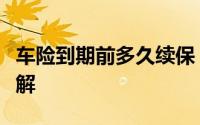 车险到期前多久续保：续保时间与注意事项详解